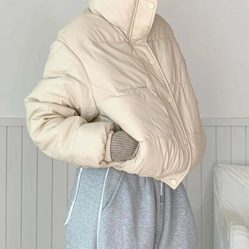 Soft Overfit Cropped Short Padded Jacket