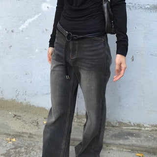 VINTANGE WASHED DENIM PT Vintage Washed Straight Fit Denim Pants
