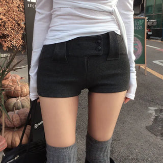 Jenny Button Shorts [10% Wool]
