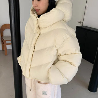 Cute duck down short padded jacket