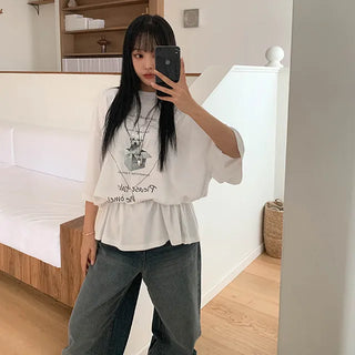 Fleece-lined Puppy Loose Fit Tee
