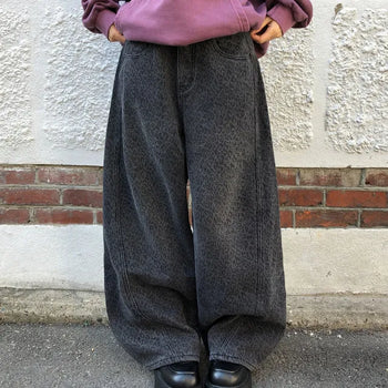 Dohi Leopard Print Cotton Wide Long Pants