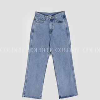 Straight denim pants