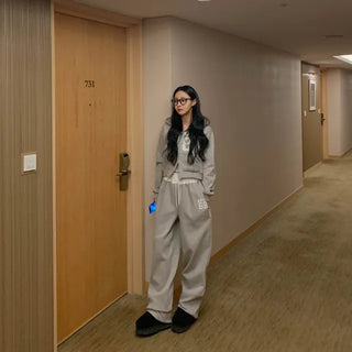 Patch Fleece-Lined Tracksuit SET