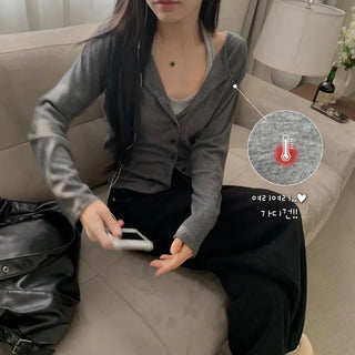 [So soft..] Winter Delicate Fit Brushed Fleece Daily Cardigan