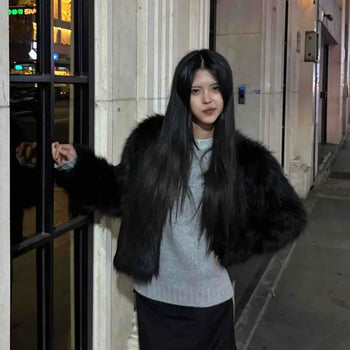 Fluffy Oversized Angora Fur Jacket