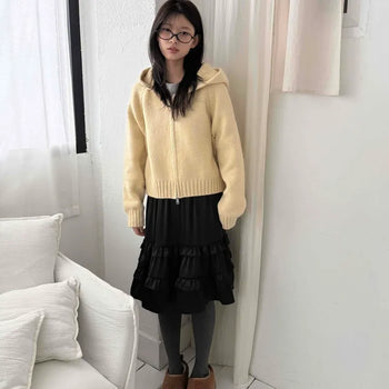 Soft Comfort Loose Fit Knit Zip-up