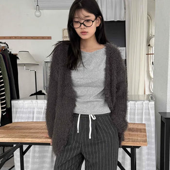 Campus Daily Fuzzy Cardigan