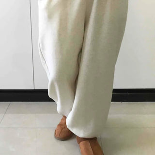 Soft Brushed Loose Fit Elastic Waist Wide Pants