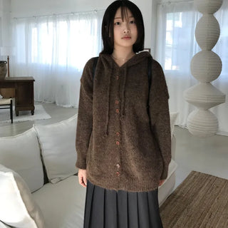Bunny Hooded Knit Cardigan (3 colors)