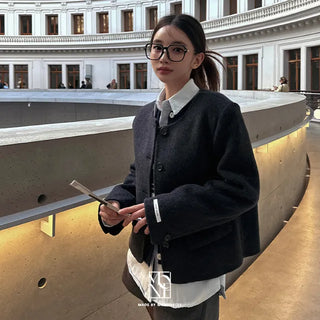 Made. Wool Melona Handmade Jacket, Crop Jacket, Winter Outerwear, Wedding Guest Look, Year-End Look