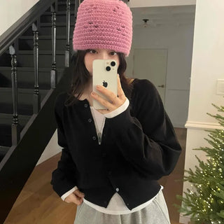 Basic Minimal Button Knit Cardigan