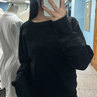 Waffle Checker Texture Square Neck Balloon Sleeve Knit