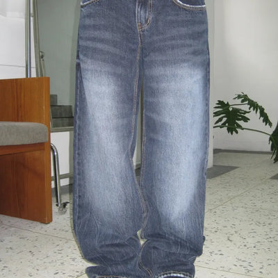 New Low-Rise Straight Denim Pants