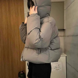 Balloon Fit Hooded Short Crop Padded Jacket
