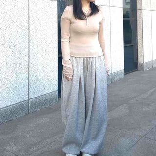 Cozy Slub Pintuck Drop Crotch Training Pants