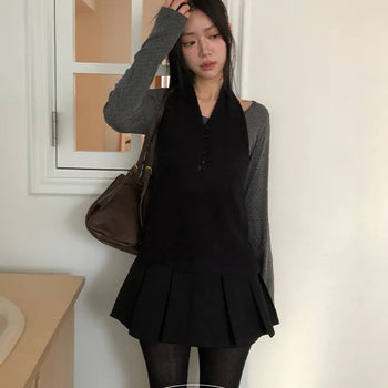 Pui Button Halter Neck Sleeveless