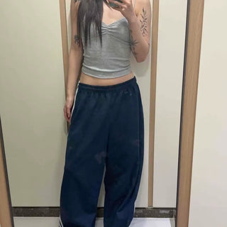 High-waisted Track Wide Pants