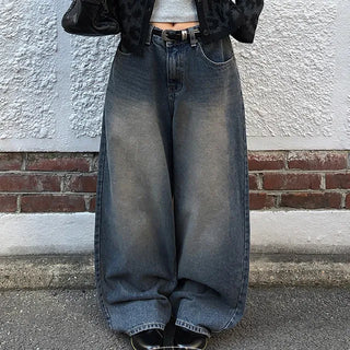 Sasim Vintage Fleece-Lined Wide Washed Pants
