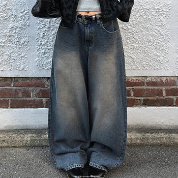 Sasim Vintage Fleece-Lined Wide Washed Pants