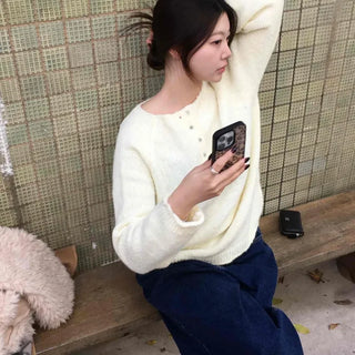 Cozy Crew Neck Fluffy Knit