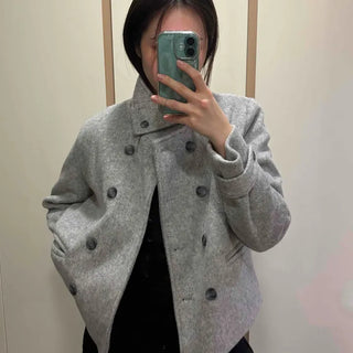 Sophia Double Button Crop Coat