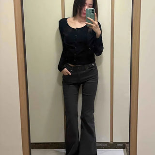 Low-rise Bootcut Denim Long Pants