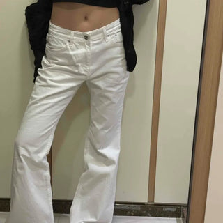 Bootcut Low-Rise Wide Denim Pants