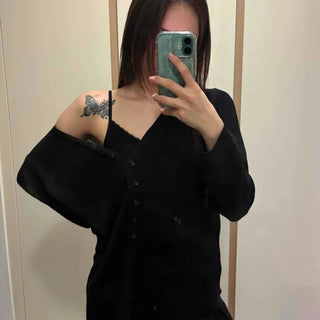 Drop Loose Fit Button Cardigan