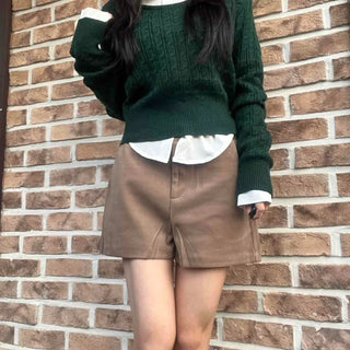 Simple A-line Cotton Shorts