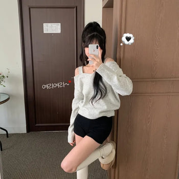 [Year-end Look/Delicate..] Dubai Off-shoulder Loose Fit Long Sleeve Knit