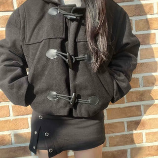 Campus Hooded Crop Duffle Short Coat