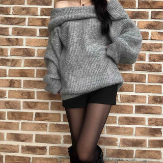 Voluminous Off-Shoulder Oversized Knit