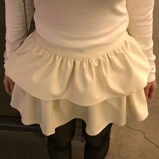 Delicate Fit Frill Ruffle Elastic Waist Mini Skirt
