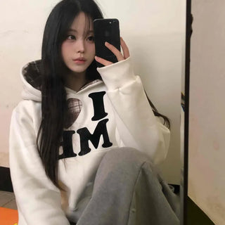 Statement Bold Letter Drop Shoulder Hoodie