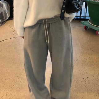 Vintage Washed Rolled-up Semi-Wide Sweatpants