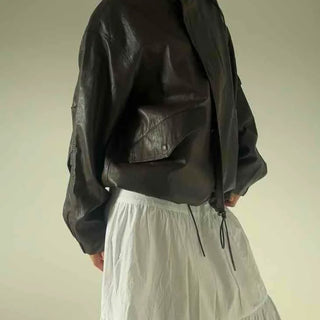 Vintage Leather Oversized Rider Jacket