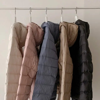 ◈Size Added◈ Lightweight Padded Unisex Plus Size Duck Down Light Warm Autumn Winter Couple Outerwear Nylon Padded Jumper