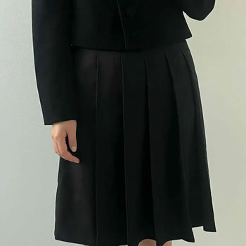 Classic Box Pleated High-Waisted Midi Skirt