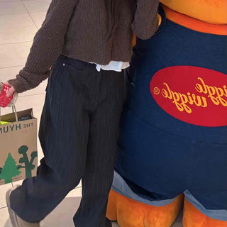 Washable Corduroy Button Balloon Fit Wide Pants