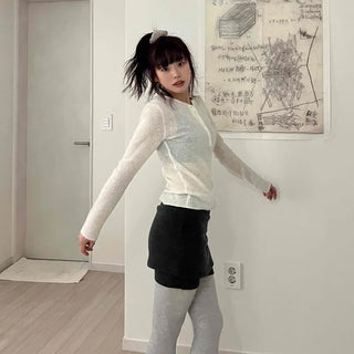Essential Pleated Skirt Layered Shorts