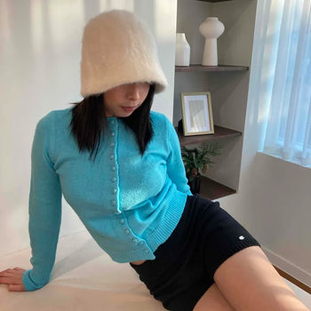 Cozy Wide Knit Elastic Waist Shorts