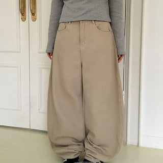 Moi Winter Fleece-Lined Wide Cotton Pants
