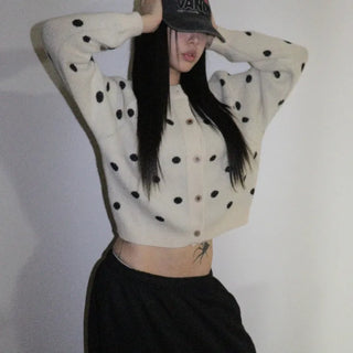 ROUND Dot Knit Cardigan