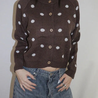 ROUND Dot Knit Cardigan