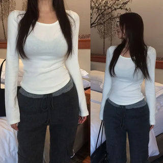 Gellis U-neck Long Sleeve T-shirt [3% Angora]