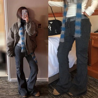 Aishon Fleece Cargo Bootcut Pants