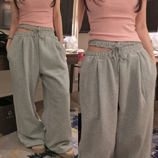 Jeslin Banding Slit Wide Pants [Double Brushed]