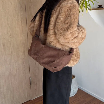 Paris Suede Crossbody Bag   Daily Peddler Suede Bag College Student Travel Bag