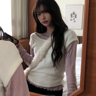 Demon Layered Peach Fleece-lined Short Sleeve T-shirt